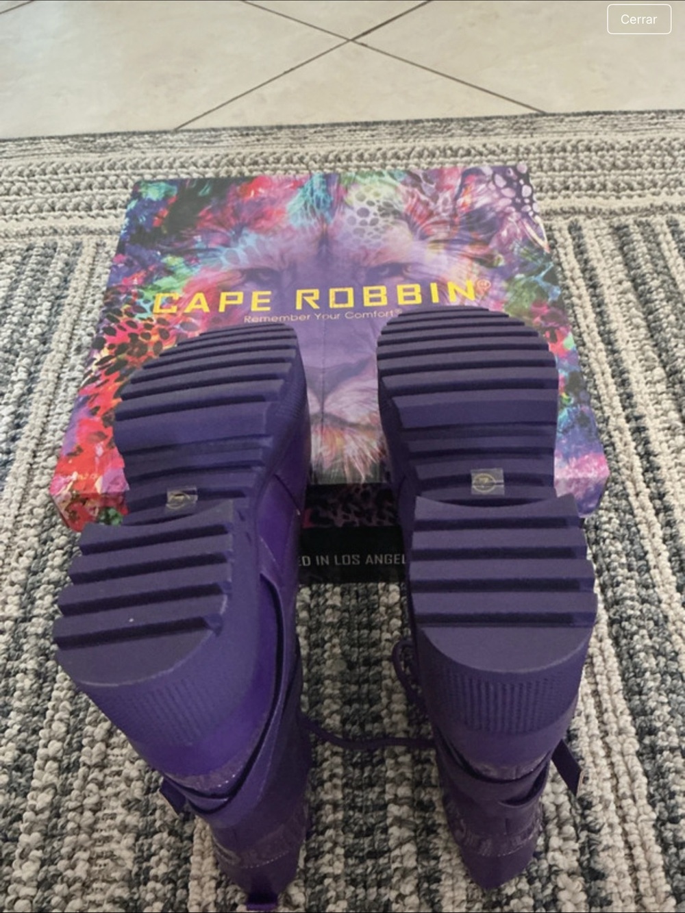 Cape Robbin Purple Lace-Up Chunky Ankle Boots - Picture 3 of 7